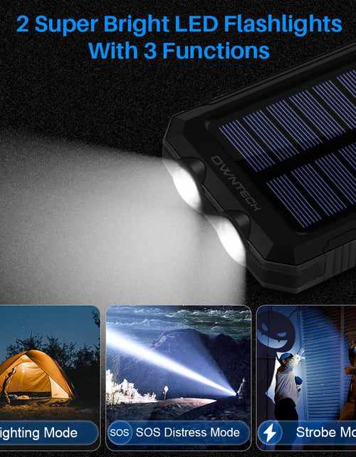 Load image into Gallery viewer, 20000Mah Portable Power Bank Solar Charger for Cell Phone and Android, Solar Phone Chargers with Dual 5V USB Ports and 2 Led Flashlight
