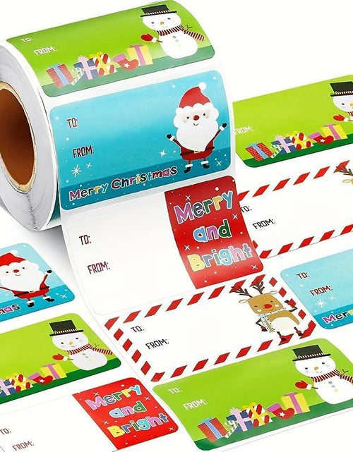 Load image into Gallery viewer, Christmas Gift Label Sticker, 1 Roll Self Adhesive Gift Wrapping Sticker, Gift Decoration Sticker for Christmas Party
