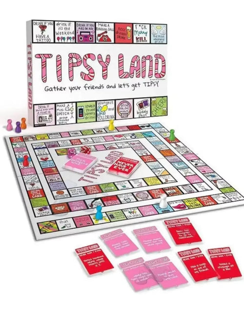 Load image into Gallery viewer, Drinking Board Game, Tipsy Land Drinking Game, Interactive Party for Adults Games, Fun Drinking for Any Occasion
