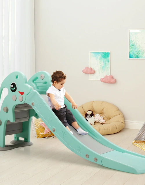 Load image into Gallery viewer, 3-In-1 Kids Climber Slide Play Set W/Basketball Hoop Indoor &amp; Outdoor Green
