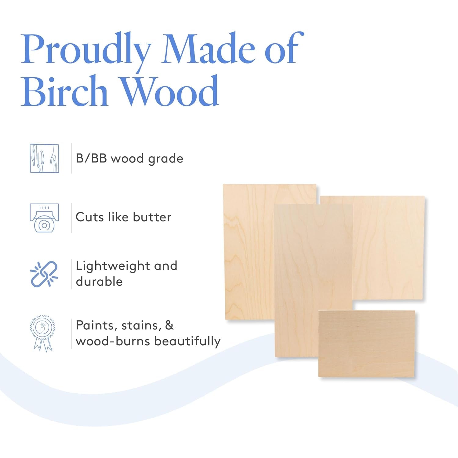 Baltic Birch Plywood, 6 Mm 1/4 X 5 X 7 Inch Craft Wood, Pack of 100 B/BB Grade Baltic Birch Sheets, Perfect for Laser, CNC Cutting and Wood Burning, by