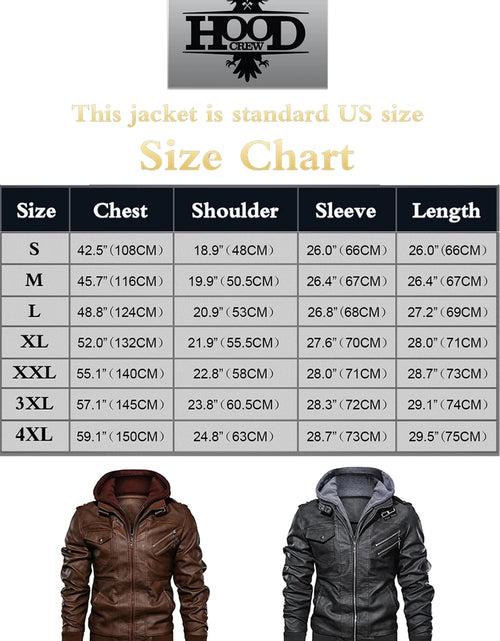 Load image into Gallery viewer, Men&#39;S Pu Faux Leather Jacket with Removable Hood Black 3XL
