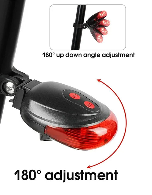 Load image into Gallery viewer, Bicycle Bike LED Lights 2 Lasers 5 LED Waterproof Cycling Taillight Safety Warning Taillight MTB Bike Rear Tail Lights
