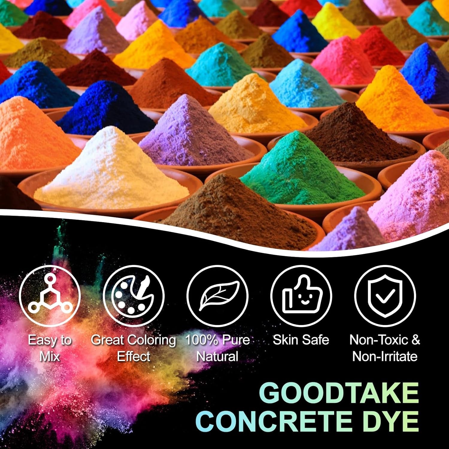 Grey Pigment Cement Pastel Tile Paint Color Pigment DIY Manually Paving Concrete Mold Concrete Color Pigment Dye for Cement Mortar Grout (Grey, 4 Oz)