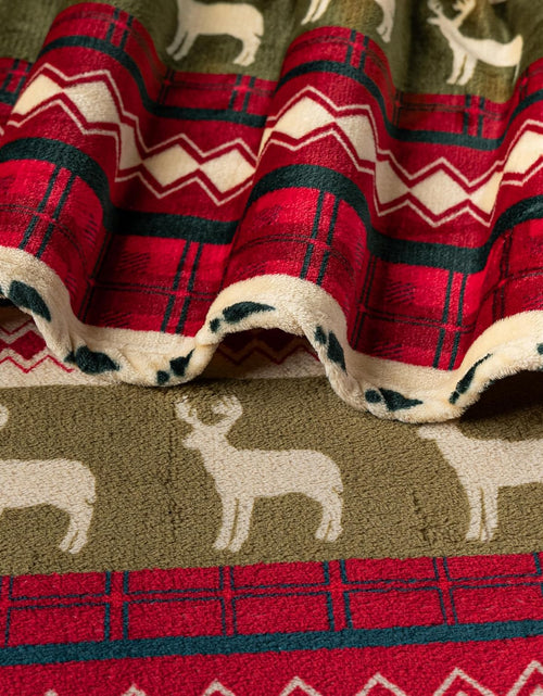 Load image into Gallery viewer, Christmas Throw Blanket | Red Christmas Holiday Fleece Blanket | Soft, Plush, Warm Winter Cabin Throw, 50X60 (Red Christmas)
