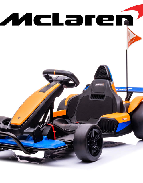 Load image into Gallery viewer, Licensed Mclaren Kids Go Kart, 24V Battery Powered Ride on Car Toy with Bluetooth Function, Safety Belt, LED Lights, Two-Mode Electric Go Cart, Drift Racer Car for Boys Girls
