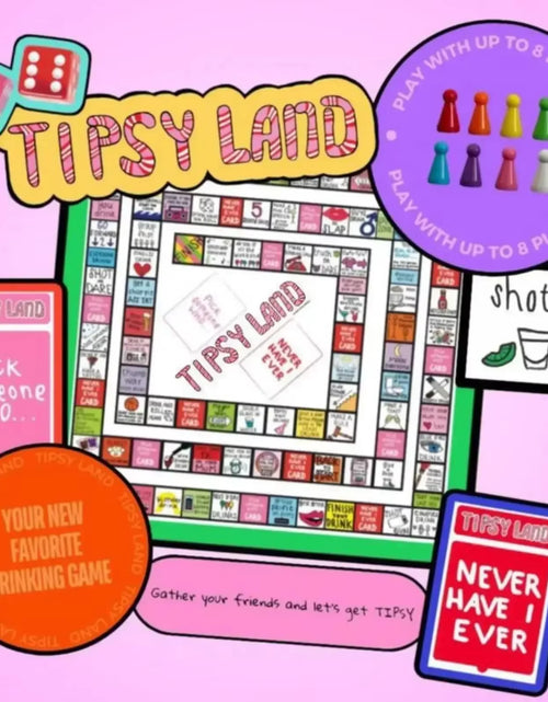 Load image into Gallery viewer, Drinking Board Game, Tipsy Land Drinking Game, Interactive Party for Adults Games, Fun Drinking for Any Occasion
