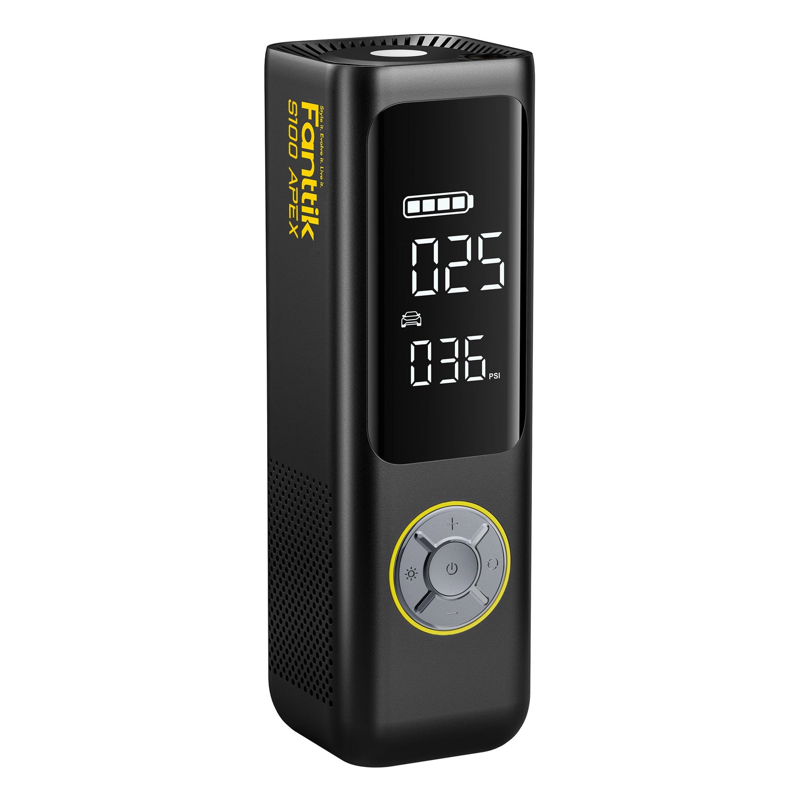 S100 APEX Powerful Portable Air Pump & Tire Inflator with Power Bank, Black